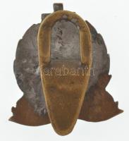 ~1900. "Budai Kath. Legény Egyesület - 1868" zománcozott bronz gomblyukjelvény (23x25mm) T...