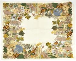 Codello szafari mintás kendő, jelzett, 100% Silk, kb. 85x85 cm