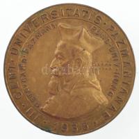 1935. Pázmány Péter Tudományegyetem bronz jelvény. Szign.: Berán Lajos (20mm) T:AU,XF