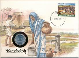 Banglades 1978. 10P FAO bélyeges érmés borítékon, ismertetővel T:UNC  Bangladesh 1978. 10 Paisa Al-Br FAO coin in envelope with stamp, cancellation and a prospectus in german C:UNC