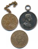 1914. "Ferenc József II. osztályú Ezüst Vitézségi Érem" ezüstözött bronz kitüntetés fül és mellszalag nélkül. Szign.: Tautenhayn + DN "Szent György Érem" kétoldalas bronz emlékérem (28mm) + ~1920. "Az Óbudai Torna Egylet Verseny Díja" kétoldalas bronz díjérem (30mm) T:F,XF