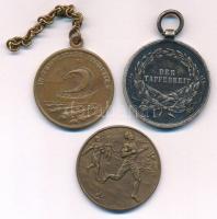 1914. "Ferenc József II. osztályú Ezüst Vitézségi Érem" ezüstözött bronz kitüntetés fül és...