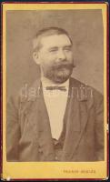 cca 1880 Kecskemét, Frankó Miklós fényképészeti műtermében készült, keményhátú vintage fotó, 10,3x6,...