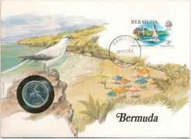 Bermuda 1985. 25c felbélyegzett borítékban, bélyegzéssel, német nyelvű leírással T:UNC Bermuda 1985. 25 Cents in envelope with stamp and cancellation, with German description C:UNC