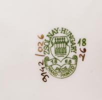 Zsolnay pillangó mintás bonbonier, sérülésmentes, jelzett, d: 9 cm