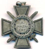 1943. "Tűzkereszt I. fokozata" oxidált hadifém kitüntetés mellszalag nélkül T:XF,VF Hungar...