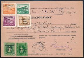 1954 Igazolvány 6 db Érvényes bélyeggel / Printed matter with 6 valid stamps