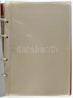 "Münz Briefe aus aller Welt" piros, plüssborítású, négygyűrűs album, 40db kettes osztású b...