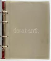 "Banknoten Briefe aus aller Welt" piros, plüssborítású, négygyűrűs album 40db, osztás nélk...