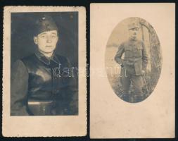 cca 1910-1930 4 db katonai fotólap, vegyes állapotban, 14x8,5 cm körül