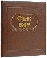 Négygyűrűs műbőr borítású "Numis Briefe" berakó 40db kettes osztású berakólappal, használt, jó állapotban