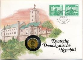 NDK 1989A 20pf, felbélyegzett borítékban, bélyegzéssel, német nyelvű leírással T:UNC  GDR 1989A 20 Pfennig in envelope with stamp and cancellation, with German description C:UNC