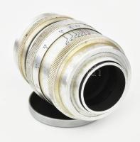 Régi orosz Jupiter 9 1/2 F=8,5 fényképezőgép objektív, bakelit tartóban