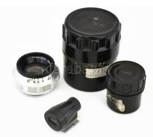 Meopta Belar 4,5/105 objektív + Jupiter F 8,5 cm lencse, bakelit tokban.