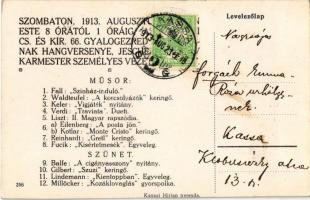 1913 Kassa, Kosice; Andrássy Nagy Kávéház belső, Fő utcai rész. Hátoldalon műsor reklám / cafe inter...