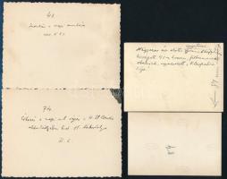 1932 Egyiptomi ásatáson dolgozó magyar kutató felvételei és feljegyzései a képek hátoldalán, 4 db vi...