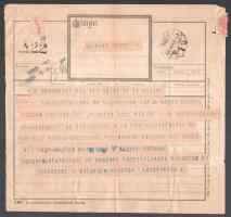 1894-1930 9 db távirat a győri alispánnak