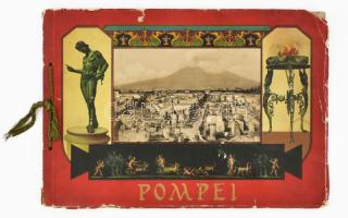 cca 1900 Pompei leporello képes füzet, kissé sérült borítóval 33x23 cm