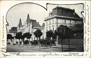 1904 Temesvár, Timisoara; pályaudvar, vasútállomás. Káldor Zs. és társa kiadása / railway station. Art Nouveau (EK)