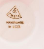 Gzhel retro szovjet porcelán szamovár, jelzéssel, hibátlan, m: 21,5 cm