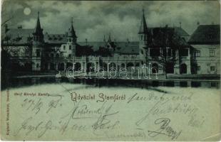 1898 (Vorläufer) Stomfa, Stampfen, Stupava; Gróf Károlyi kastély este. Kapható Wetschlnél / Schloss / castle at night (EK)