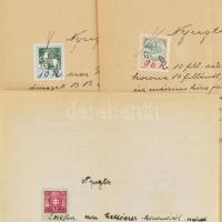 1918-19 16 db nyugta okmánybélyegekkel