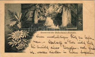 1898 (Vorläufer) Dobsina, Dobschauer Eishöhle / jégbarlang belső / ice cave interior. Art Nouveau, floral