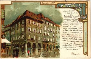 1899 (Vorläufer) Graz, Luegg. E. Presuhn Art Nouveau, floral, litho (EK)