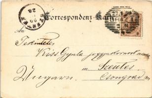 1899 (Vorläufer) Graz, Luegg. E. Presuhn Art Nouveau, floral, litho (EK)