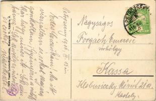 1916 Petrozsény, Petrosany, Petrosani; Kossuth Lajos utca, Petrozsényi Takarékpénztár, Párisi nagy á...