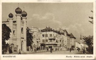 Kolozsvár Horthy Miklós street with synagogue