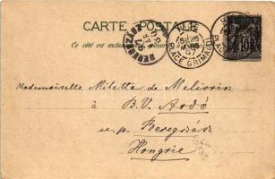 1897 (Vorläufer) Menton, La Ville et Quai, Promenade du Midi / quay, seaside promenade. Carl Garte A...