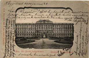 1901 Nagyvárad, Oradea; M. kir. Honvéd hadapródiskola. Sebő I. Imre kiadása / K.u.k. military cadet school. Art Nouveau (EK)