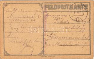 1918 Ein glückliches Neujahr! K.u.K. Feldpostkarte / Boldog Újévet! Első világháborús osztrák-magyar...