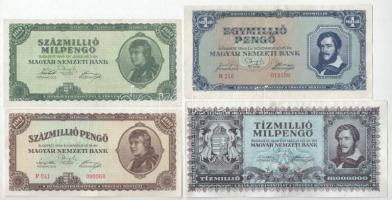 9db-os korona, pengő és forint bankjegy tétel, közte 1920. 10K (3x) + 1923. 1000K "Magyar Pénzj...