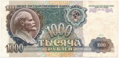 Szovjetunió 1991. 1000R T:F folt Soviet Union 1991. 1000 Rubles C:F spot Krause P#246