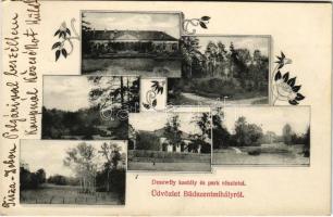 1912 Bűdszentmihály (Tiszavasvári), Dessewffy kastély és park részlete. Art Nouveau (EK)