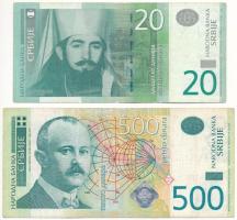 Szerbia 2012. 500D + 2013. 20D T:F Serbia 2012. 500 Dinara + 2013. 20 Dinara C:F