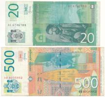Szerbia 2012. 500D + 2013. 20D T:F
Serbia 2012. 500 Dinara + 2013. 20 Dinara C:F