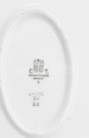 cca 1935-1944 Tiesch-Altwasser matricás virágmintás pecsenyés tál, jelzéssel, hibátlan, 27x25 cm