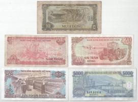 Vietnám 1980. 10D + 1987. 200D + 1988. 500D + 2000D + 1991. 5000D T:F,VG
Vietnam 1980. 10 Dong + 19...