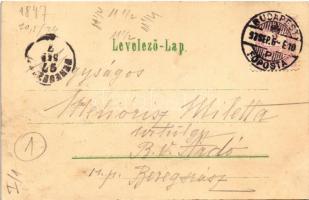 1897 (Vorläufer) Budapest, Várbazár, Lánchíd, Margit fürdő, Nemzeti színház. Rigler József Ede Art N...