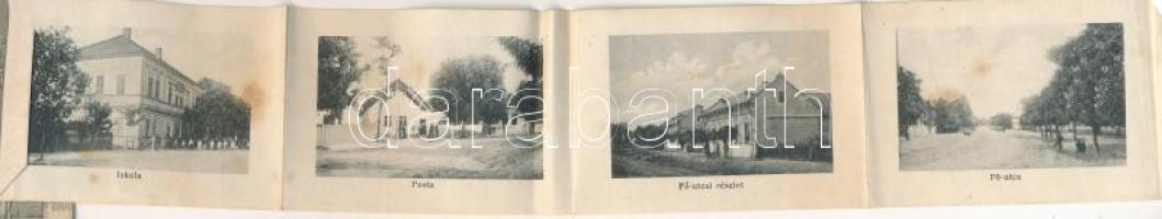 Nagydorog (Paks), Református templom. Leporellolap 10 képpel (községháza, jegyzőlak, iskola, posta, ...