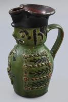 cca 1920 Antik miskakancsó, jelzés nélkül, mázkopásokkal, m: 19 cm