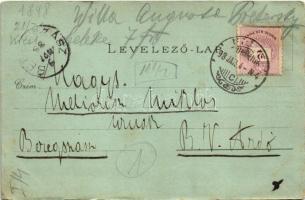 1898 (Vorläufer) Fiume, Rijeka; Tersatt / Trsat at night. Ottmar Zieher Art Nouveau litho (wet damag...