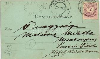 1898 (Vorläufer) Fiume, Rijeka; Hafen / port at night. Ottmar Zieher Art Nouveau litho (ferdén vágva...