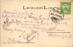 1910 Kassa, Kosice; Orsolya rendiek zárdája, Grossmann Sá. utóda és Klein Lajos üzlete, piac. Divald...