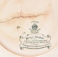 cca 1880 Cauldon England tányér, Hüttl Tivadar porcellán nagykereskedö Budapest kereskedői pecséttel...