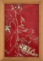 Nagy Márta: Tujafa. Tűzzománc, fémlap, 14x23 cm, fa keretben