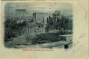 1900 Baalbek, Balbek vue générale de lAcropole / Acropolis at night (EK)
